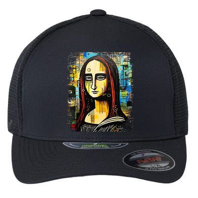 Funny Gothic Mona Lisa 90s Pop Art Graffiti Style Aesthetic Flexfit Unipanel Trucker Cap