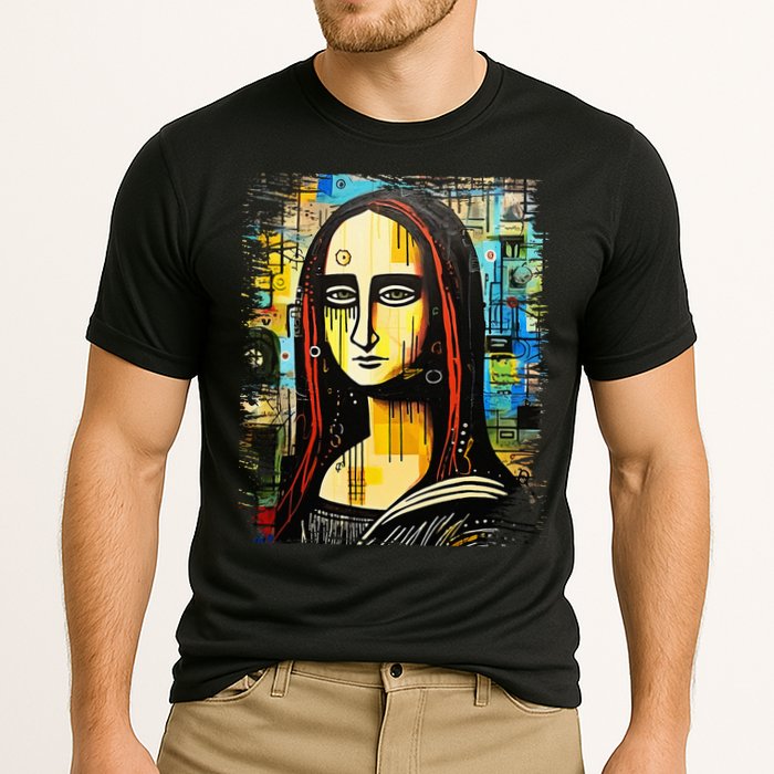 Funny Gothic Mona Lisa 90s Pop Art Graffiti Style Aesthetic Cooling Performance Crew T-Shirt