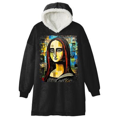 Funny Gothic Mona Lisa 90s Pop Art Graffiti Style Aesthetic Hooded Wearable Blanket