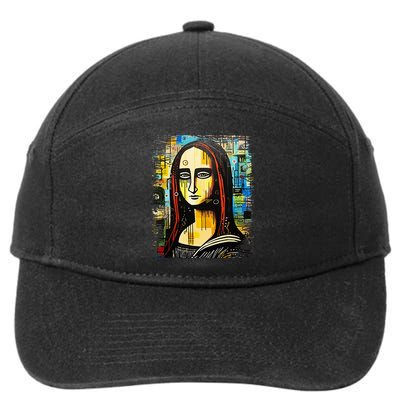 Funny Gothic Mona Lisa 90s Pop Art Graffiti Style Aesthetic 7-Panel Snapback Hat