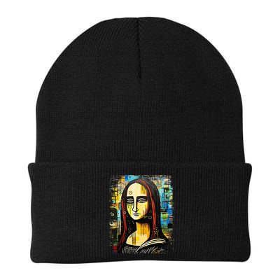 Funny Gothic Mona Lisa 90s Pop Art Graffiti Style Aesthetic Beanie