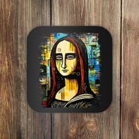 Funny Gothic Mona Lisa 90s Pop Art Graffiti Style Aesthetic Coaster