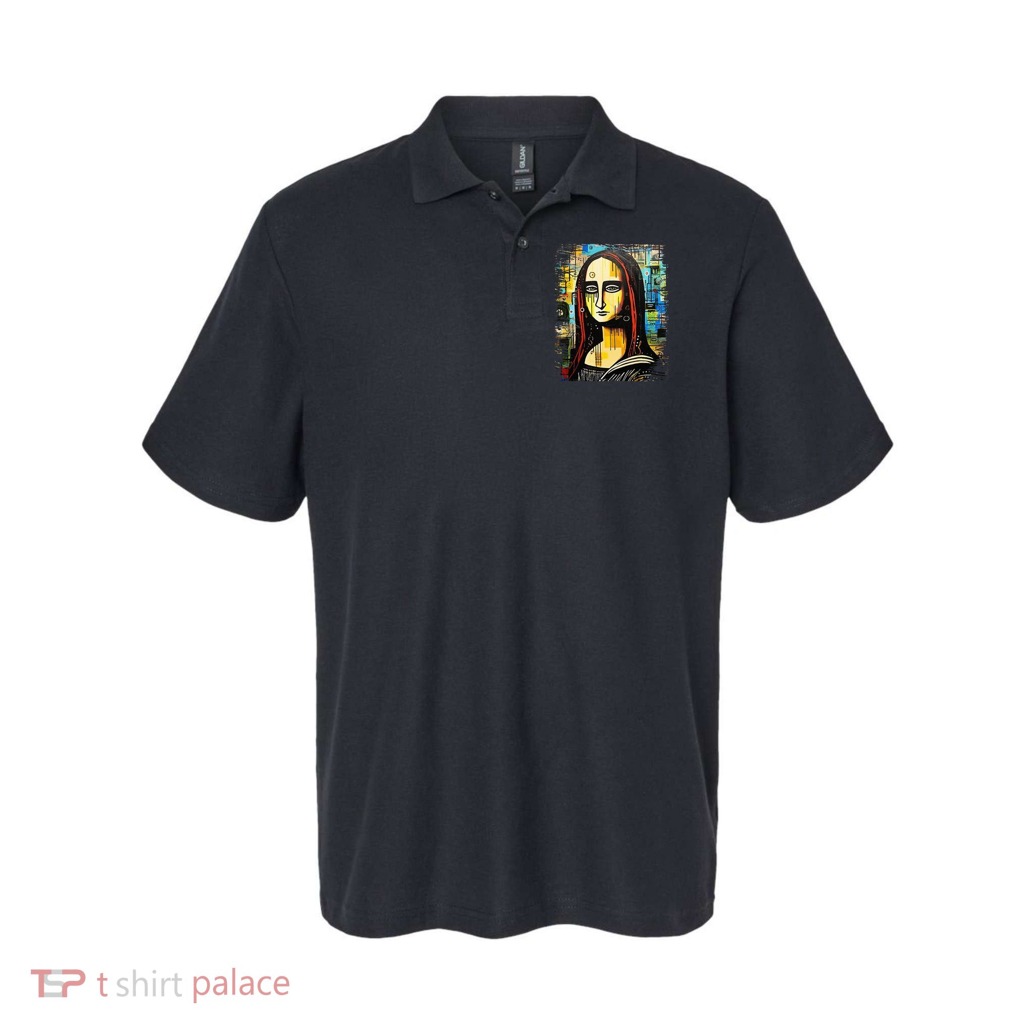 Funny Gothic Mona Lisa 90s Pop Art Graffiti Style Aesthetic Polo