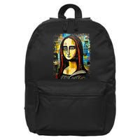 Funny Gothic Mona Lisa 90s Pop Art Graffiti Style Aesthetic 16 in Basic Backpack