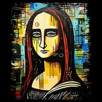 Funny Gothic Mona Lisa 90s Pop Art Graffiti Style Aesthetic 16 in Basic Backpack