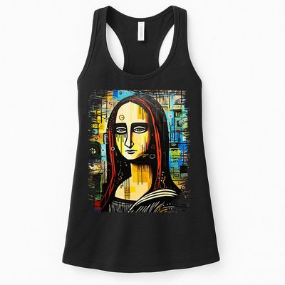 Funny Gothic Mona Lisa 90s Pop Art Graffiti Style Aesthetic Womens Tank Top