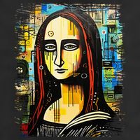 Funny Gothic Mona Lisa 90s Pop Art Graffiti Style Aesthetic Golf Towel