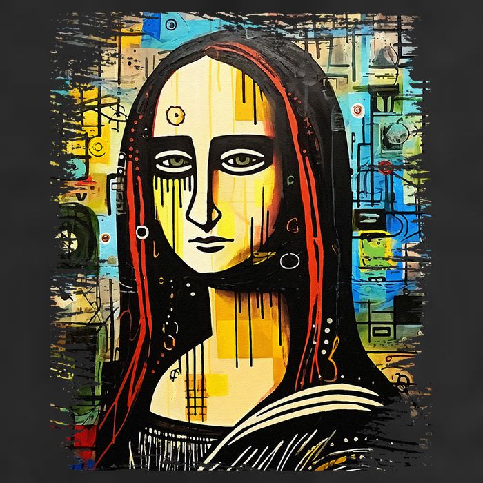 Funny Gothic Mona Lisa 90s Pop Art Graffiti Style Aesthetic Golf Towel