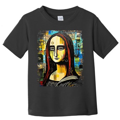 Funny Gothic Mona Lisa 90s Pop Art Graffiti Style Aesthetic Toddler T-Shirt