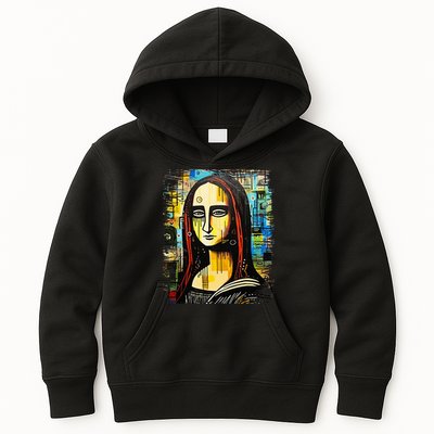 Funny Gothic Mona Lisa 90s Pop Art Graffiti Style Aesthetic Kids Hoodie
