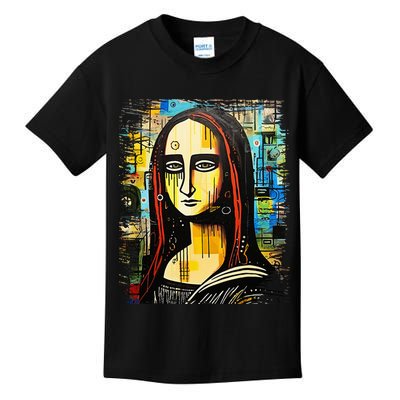 Funny Gothic Mona Lisa 90s Pop Art Graffiti Style Aesthetic Kids T-Shirt