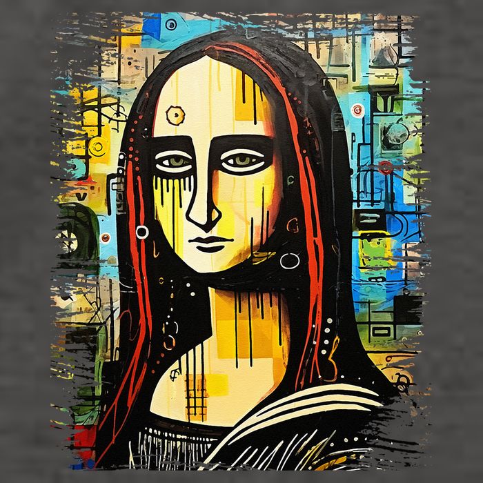 Funny Gothic Mona Lisa 90s Pop Art Graffiti Style Aesthetic Vector Backpack