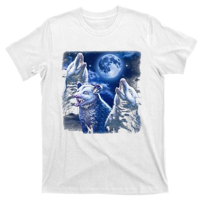 Funny Graphic Moons Opossum Starry Night & Opossums Possum Animals T-Shirt