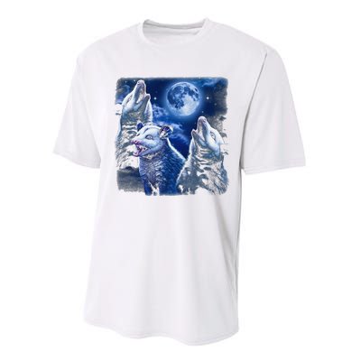 Funny Graphic Moons Opossum Starry Night & Opossums Possum Animals Performance Sprint T-Shirt