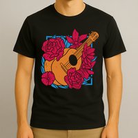 Floral Guitar Music T-Shirt