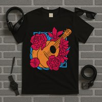 Floral Guitar Music T-Shirt