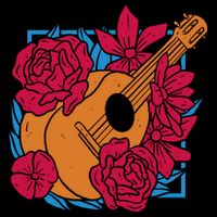 Floral Guitar Music T-Shirt