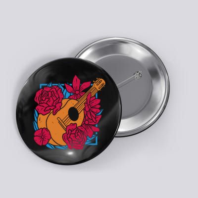 Floral Guitar Music Button