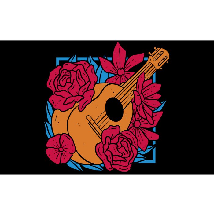 Floral Guitar Music Bumper Sticker