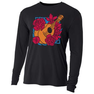 Floral Guitar Music Cooling Performance Long Sleeve Crew