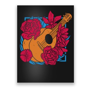 Floral Guitar Music Poster