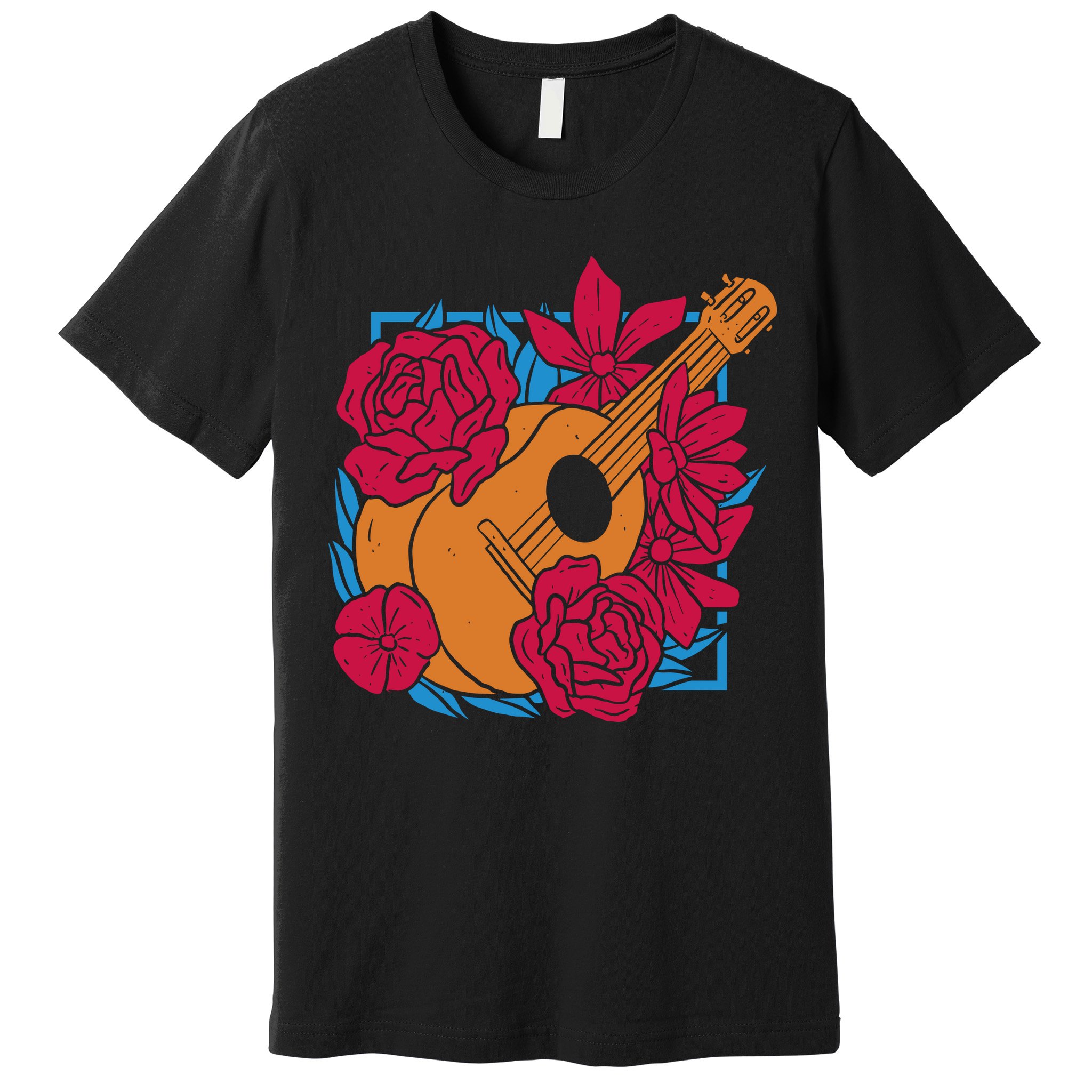 Floral Guitar Music Premium T-Shirt