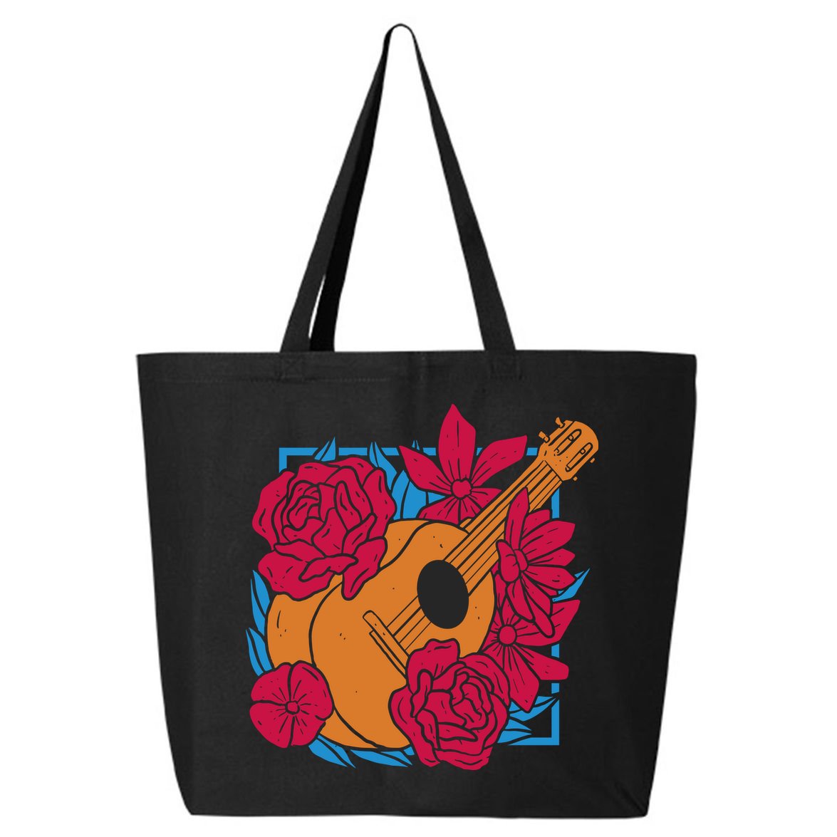 Floral Guitar Music 25L Jumbo Tote