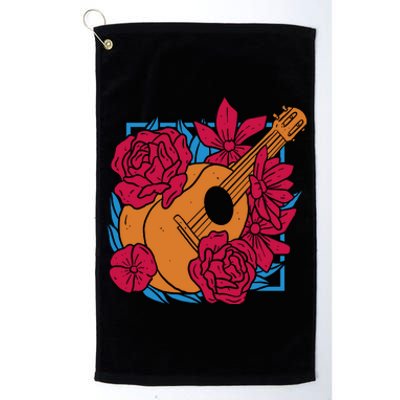 Floral Guitar Music Platinum Collection Golf Towel