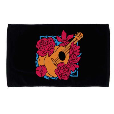 Floral Guitar Music Microfiber Hand Towel