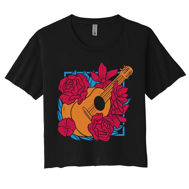Floral Guitar Music Crop Top