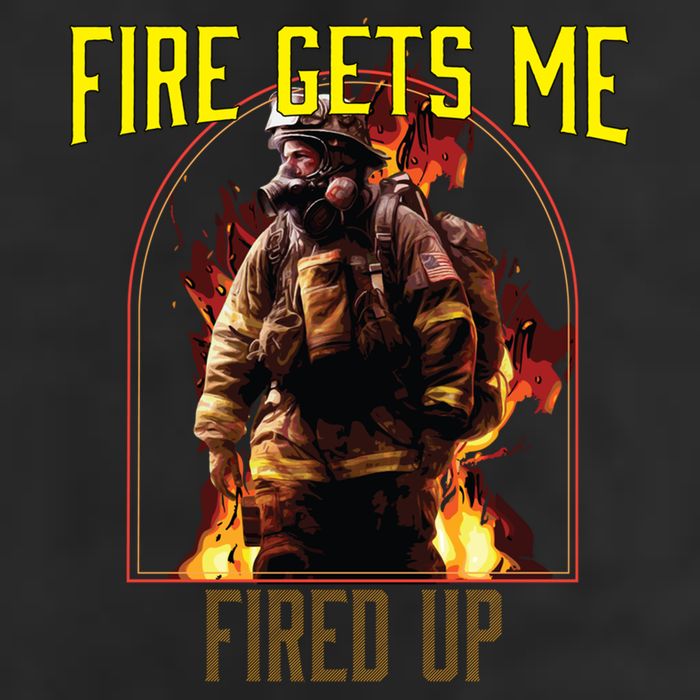 Fire Gets Me Fired Up Fire Rescue Firefighting Firefighter Gift 7 Panel Mesh Trucker Snapback Hat