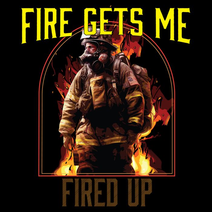 Fire Gets Me Fired Up Fire Rescue Firefighting Firefighter Gift Cooling Performance Crew T-Shirt