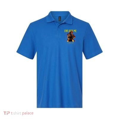 Fire Gets Me Fired Up Fire Rescue Firefighting Firefighter Gift Polo