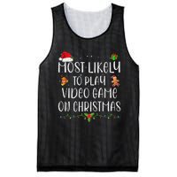 Funny Gamer Most Likely To Play Video Games On Christmas Gift Mesh Reversible Basketball Jersey Tank