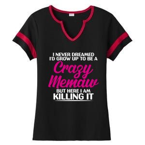 Funny Grandma Mothers Day Tee With Memaw Design Cute Gift Ladies Halftime Notch Neck Tee