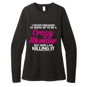 Funny Grandma Mothers Day Tee With Memaw Design Cute Gift Womens CVC Long Sleeve Shirt