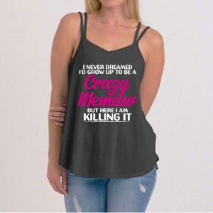 Funny Grandma Mothers Day Tee With Memaw Design Cute Gift Women's Strappy Tank