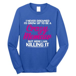 Funny Grandma Mothers Day Tee With Memaw Design Cute Gift Long Sleeve Shirt