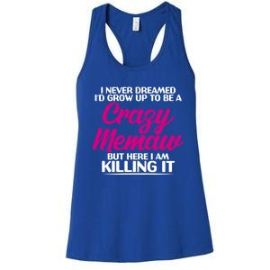 Funny Grandma Mothers Day Tee With Memaw Design Cute Gift Women's Racerback Tank