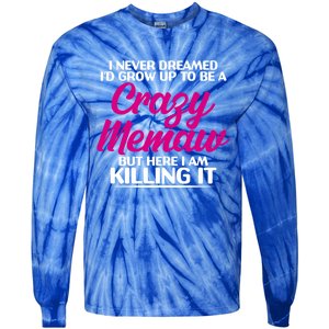 Funny Grandma Mothers Day Tee With Memaw Design Cute Gift Tie-Dye Long Sleeve Shirt