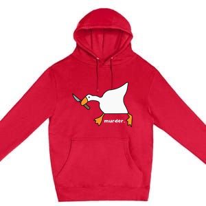 Funny Goose Murder Premium Pullover Hoodie