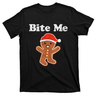 Funny Gingerbread Man Bite Me Christmas Cookie Costume T-Shirt