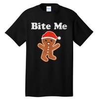 Funny Gingerbread Man Bite Me Christmas Cookie Costume Tall T-Shirt