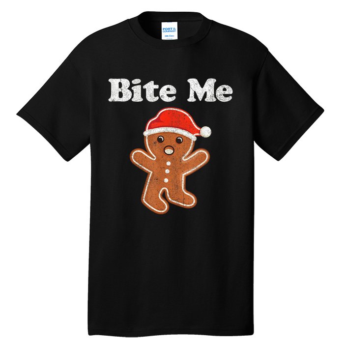 Funny Gingerbread Man Bite Me Christmas Cookie Costume Tall T-Shirt