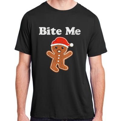 Funny Gingerbread Man Bite Me Christmas Cookie Costume Adult ChromaSoft Performance T-Shirt