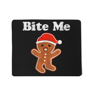 Funny Gingerbread Man Bite Me Christmas Cookie Costume Mousepad