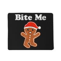 Funny Gingerbread Man Bite Me Christmas Cookie Costume Mousepad