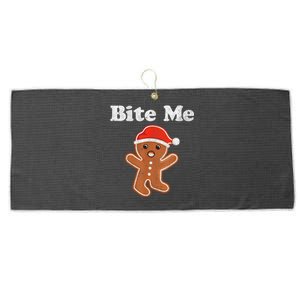 Funny Gingerbread Man Bite Me Christmas Cookie Costume Large Microfiber Waffle Golf Towel