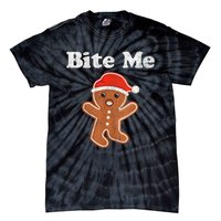 Funny Gingerbread Man Bite Me Christmas Cookie Costume Tie-Dye T-Shirt