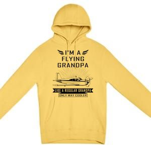 Flying Grandpa Meaningful Gift Pilot Gift Pilot Humor Tee Gift Premium Pullover Hoodie